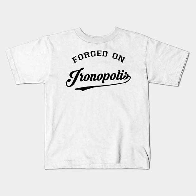 forged on ironopolis Kids T-Shirt by Luckythelab